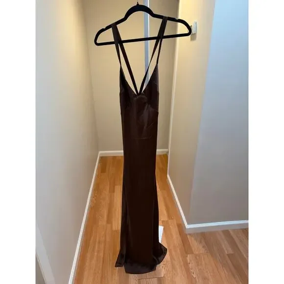 Show Me Your MuMu Anderson Maxi Dress Brown size Small - Picture 7 of 9